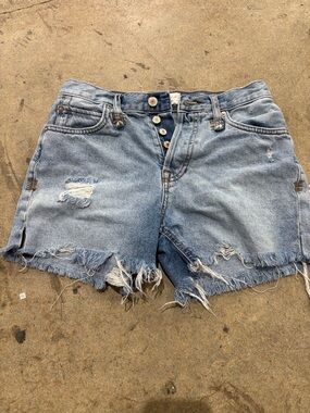 We The Free Vintage-Inspired Distressed Light Blue Denim Shorts 24